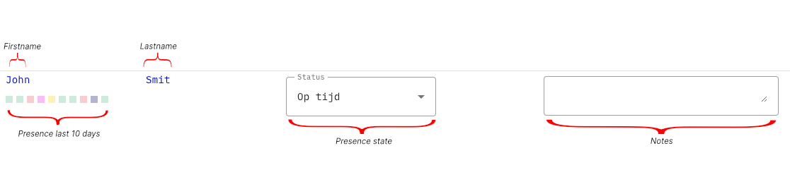 student attendance dashboard widget