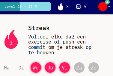 Streak van 3 dagen