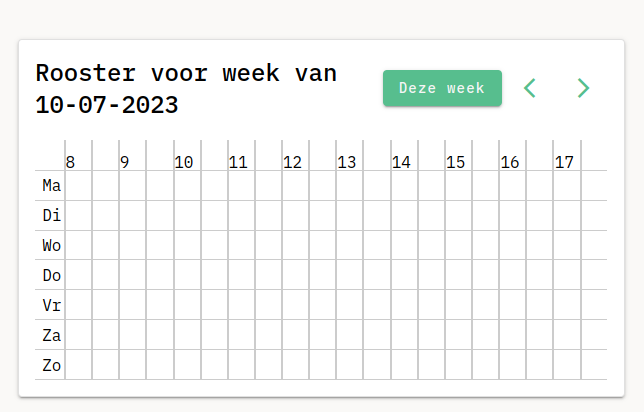 dashboardwidget voor studentenrooster